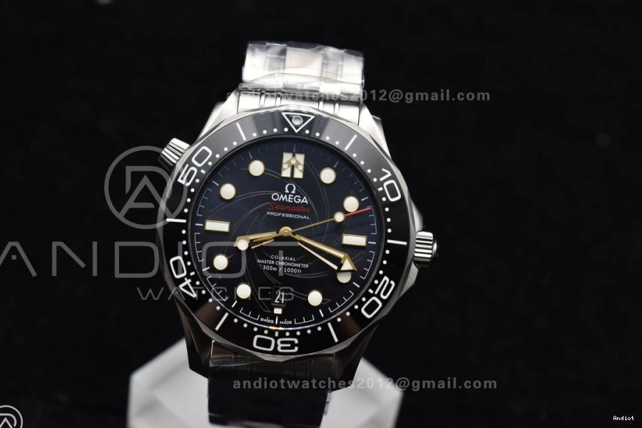 On A8800 Black 300M Ceramic Dial Diver Bond Edition Bracelet 1:1 007 SS Seamaster Black VSF Best James 1221